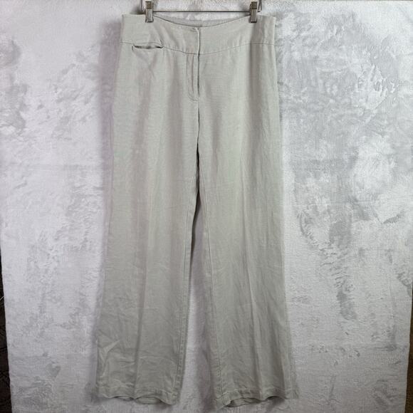 Eileen Fisher Pants - Eileen Fisher Wide Leg Linen Pants Size 6 Grey Pocket Business Casual Travel